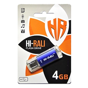 USB флеш накопичувач Hi-Rali 4GB Rocket Series Blue USB 2.0 (HI-4GBVCBL) зображення 1