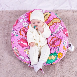 Подушка MirSon для вагітних та годування №8324 Print Line 17-0512 Bombs pink Бязь 30х170х20 см (2200006200499) зображення 1