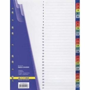 Роздільник сторінок Buromax numeric, 31 dividers (BM.3216) зображення 1