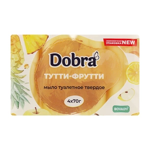Тверде мило Dobra Тутті-фрутті 4 x 70 г (4820195504161) зображення 1