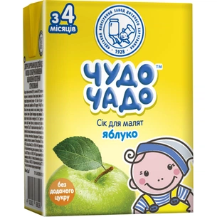 Сік дитячий Чудо-Чадо Яблучний освітлений 200 мл (4820003687703) изображение 1