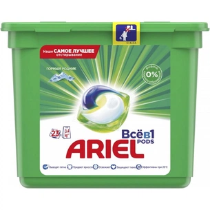 Капсули для прання Ariel Pods Все-в-1 Гірське джерело 23 шт. (4084500078659) зображення 1