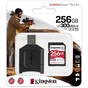 Карта пам'яті Kingston 256GB SDXC class 10 UHS-I U3 React Plus + USB-кардридер (MLPR2/256GB) - зменшене зображення 3