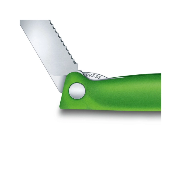 Кухонний ніж Victorinox SwissClassic Foldable Paring 11 см Serrated Green (6.7836.F4B) - зображення 3
