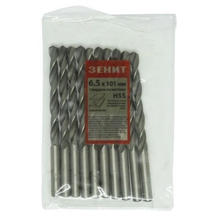 Свердло Зеніт HSS по металу 6.5х101 мм (10 шт) (30300065) зображення 1