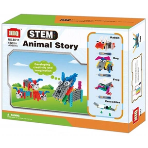 Конструктор HiQ електронний дитячий B711 12-в-1, 173 деталі (тварини) (LYH-B711) зображення 1