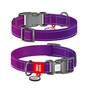 Нашийник для тварин WAUDOG Nylon Mono з QR паспортом, пластиковий фастекс XL фіолетовий (52169) - зменшене зображення 2
