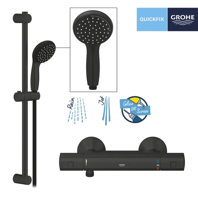 Душевой гарнитур Grohe QuickFix Start Black (UA303908T1) - изображение 8