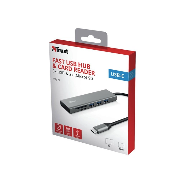Концентратор Trust HALYX FAST 3USB+CARD READER USB-C ALUMINIUM (24191_TRUST) - picture 12