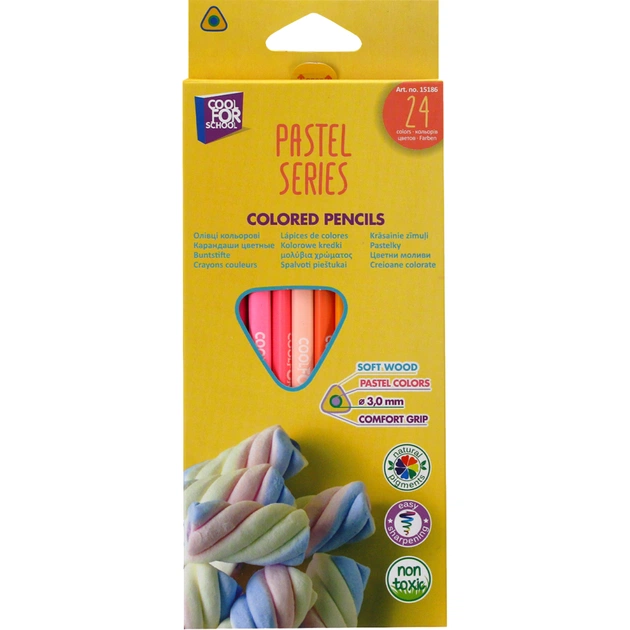 Олівці кольорові Cool For School Pastel Преміум 24 кольори (CF15186) - зображення 1
