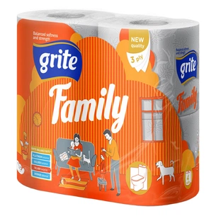 Туалетний папір Grite Family 3 шари 4 рулони (4770023482119) зображення 1
