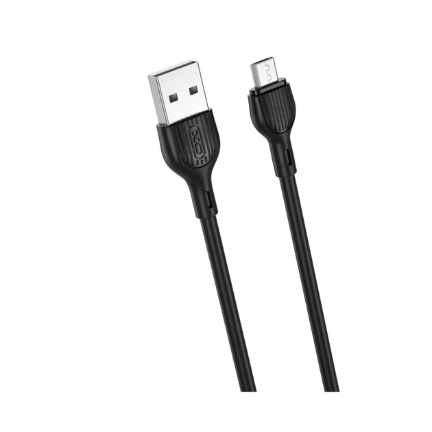 Дата кабель USB 2.0 AM to Micro 5P 1.0m 2.1A black XO (NB200-M-BK) - изображение 1