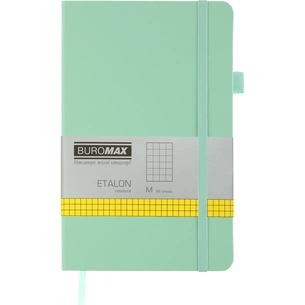 Книга записная Buromax Etalon 125x195 мм 96 листов в клетку обложка из искусственной кожи Мятная (BM.291160-38) изображение 1