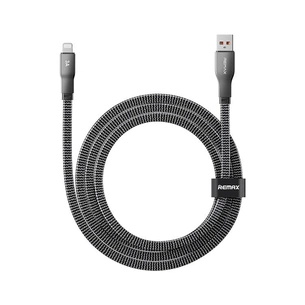 Дата кабель USB 2.0 AM to Lightning 1.2m 3A zinc alloy braided Remax (6954851262404) зображення 1