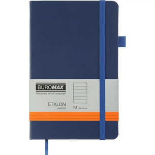 Книга записная Buromax Etalon 125x195 мм 96 листов в линию обложка из искусственной кожи Синяя (BM.291260-02) изображение 1
