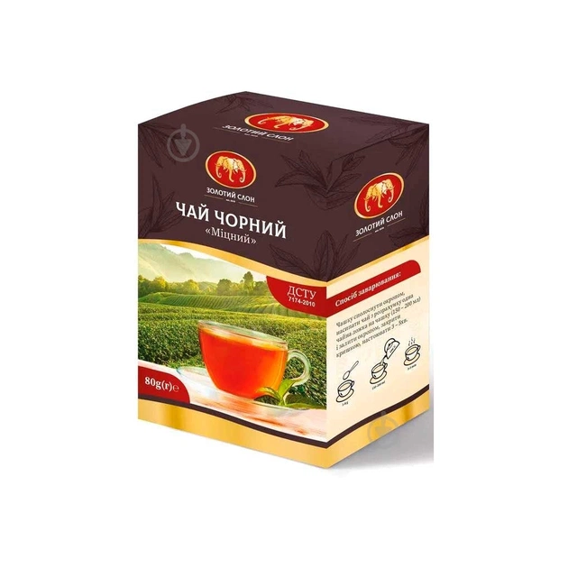 Чай Золотий Слон Міцний 80 г (4820186121216) - изображение 1