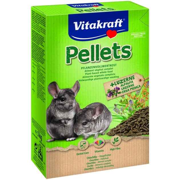 Корм для гризунів Vitakraft Pellets для шиншил 1 кг (4008239250766) - picture 1