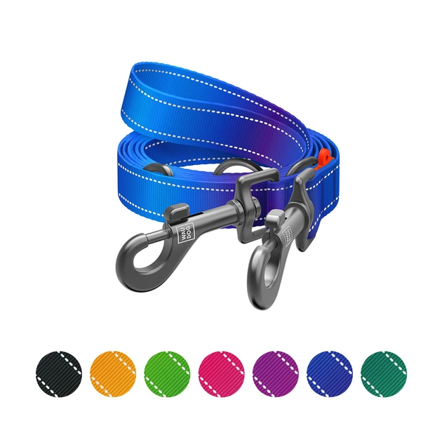 Повідець для собак WAUDOG Nylon Mono світловідбивний М синій (464812) - зображення 5