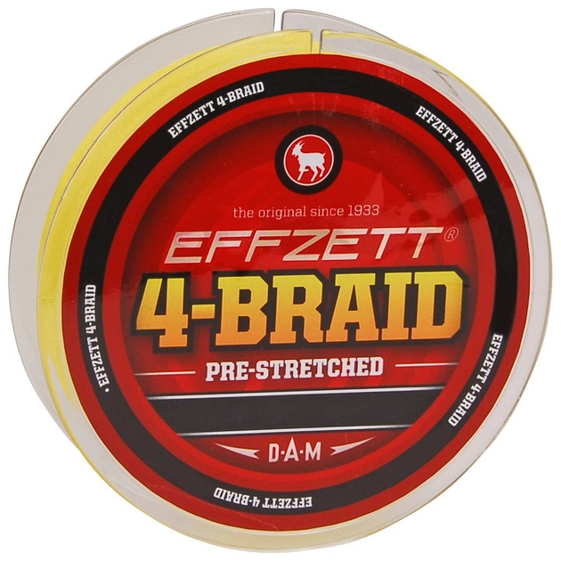 Шнур DAM Effzett 4-BRAID 125м 0,08мм 3,7кг (yellow) (3796008) - зображення 1