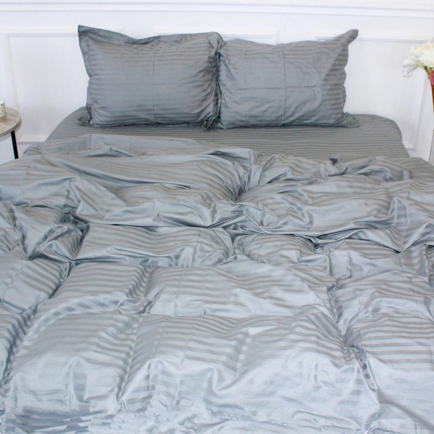 Підковдра MirSon Satin Stripe 30-0010 Light Gray 175х210 см (2200005251287) - зображення 1