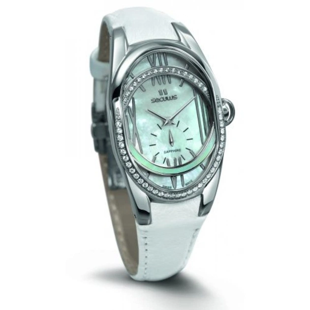 Наручные часы Seculus 1668.2.1064 white, ss cz stones, white leather - изображение 1