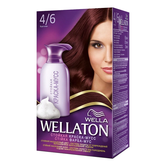Фарба-мус для волосся Wellaton стойкая 4/6 Бургунди (4056800997879) - зображення 1