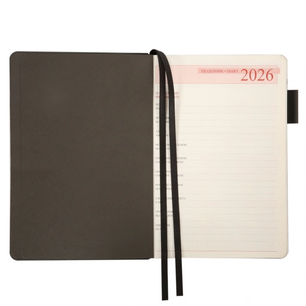 Тижневик Leo planner А5 датований 2026 "Binario", м'який, графіт, 368 сторінок (252640) - picture 5