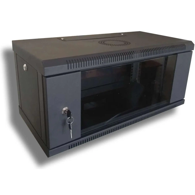 Шафа настінна Hypernet 4U 19" 600x350 (WMNC-350-4U-FLAT-BLACK) - зображення 1