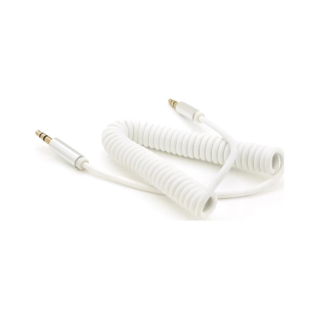 Кабель мультимедийный 3.5mm M to 3.5mm M 1.5m 90° corner white Voltronic (YT-AUXSGJ(M)/(M)-1.5-W) - изображение 1