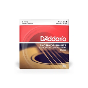 Струни для гітари D'Addario Phosphor Bronze Medium 12-String (12-52) (EJ39) зображення 1