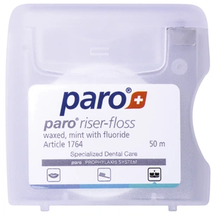 Зубна нитка Paro Swiss riser-floss вощена з м'ятою і фторидом 50 м (7610458017647) picture 1