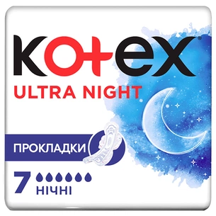 Гігієнічні прокладки Kotex Ultra Night 7 шт. (5029053540108) зображення 1