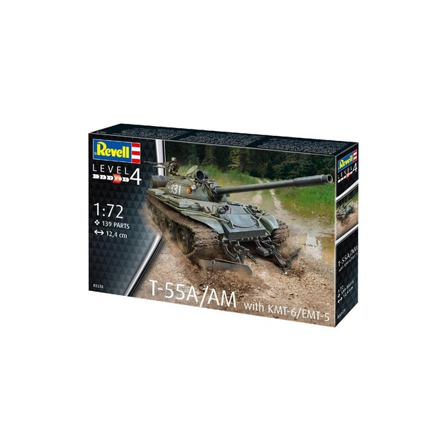 Збірна модель Revell Танк Т-55А/AM з колійним мінним тралом КМТ-6. Масштаб 1:72 (RVL-03328) - изображение 1