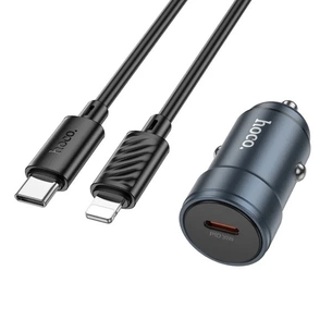 Зарядний пристрій HOCO Z57 Glorious single-port PD30W car charger set C to iP Metal Gray (6942007633062) зображення 1