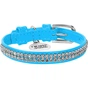 Нашийник для тварин WAUDOG Glamour з QR-паспортом "Стрази" XS Ш 9 мм Д 19-25 см блакитний (33072) - зменшене зображення 2