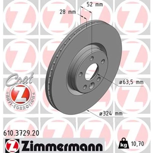 Гальмівний диск ZIMMERMANN 610.3729.20 зображення 1