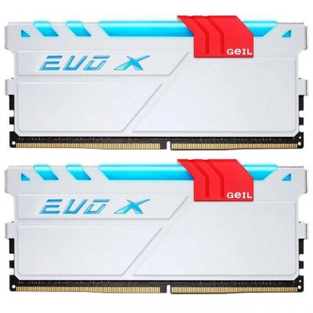 Модуль пам'яті для комп'ютера DDR4 16GB (2x8GB) 3200 MHz EVO X White Geil (GEXW416GB3200C16DC) - изображение 1