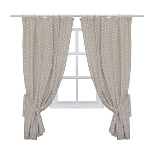 Штора Прованс комплект Горох бежевий 136х170 см 2 шт (11103) зображення 1