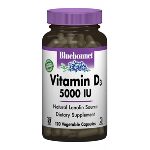 Вітамін Bluebonnet Nutrition Вітамін D3 5000IU, 120 вегетаріанських капсул (BLB-00369) зображення 1