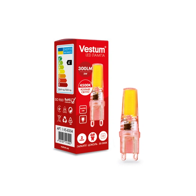 Лампочка Vestum LED COB G9 3W 4500K 220V (1-VS-8304) - зображення 1