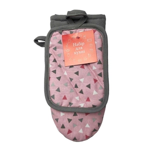 Кухонна прихватка Прованс Набір рукавиця 29х15 та прихватка 15х20 Трикутники (028441) зображення 1