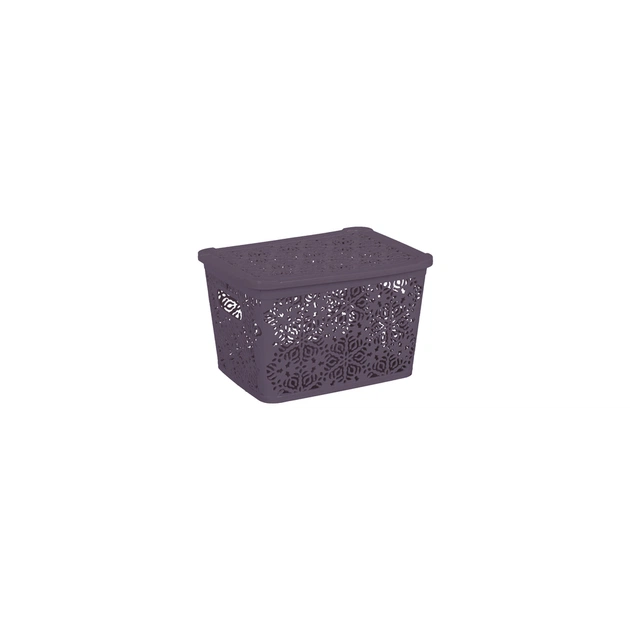Кошик для зберігання Violet House 0402 №2 Ажур з кришкою Plum 7 л (0402 №2 Ажур PL з/кр. 7 л) - изображение 1