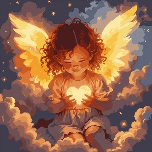 Картина по номерам Santi Янгол любові 40*40см LED (955428) зображення 1