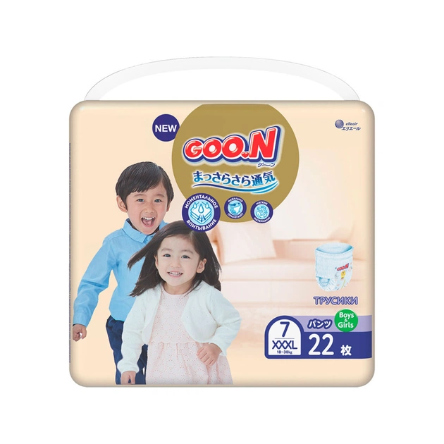 Підгузки GOO.N Premium Soft 18-30 кг розмір 7 3XL унісекс 22 шт (863231) - зображення 1