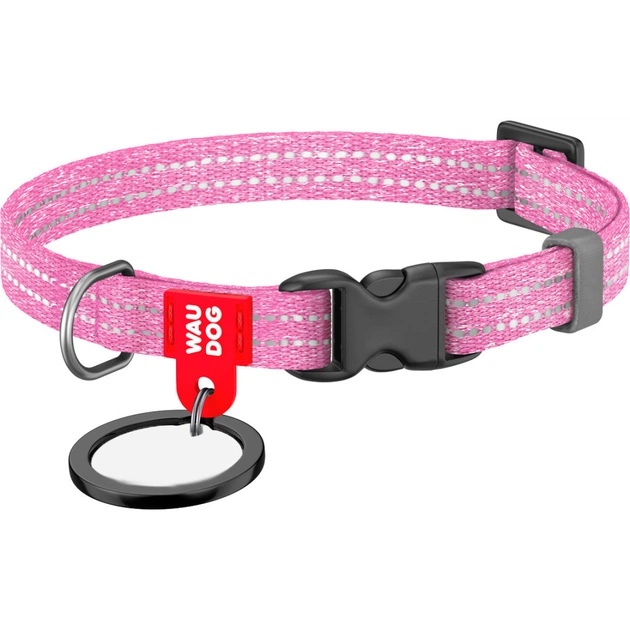 Ошейник для животных WAUDOG Re-cotton с QR паспортом для кошек и мелких пород собак XS розовый (16407) - изображение 1