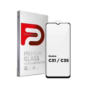 Скло захисне Armorstandart Full Glue Realme C31 / C35 Black (ARM62692) зображення 1