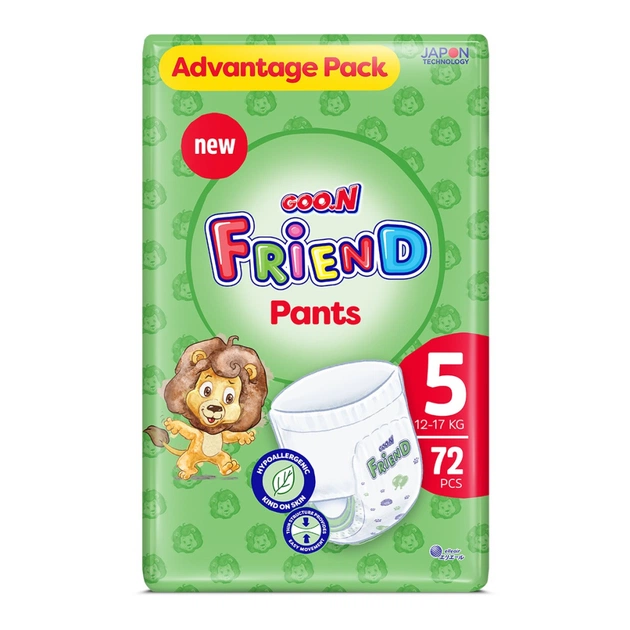 Підгузки GOO.N Friend Трусики 12-17 кг Розмір 5 72 шт (F1010117-005) - зображення 1