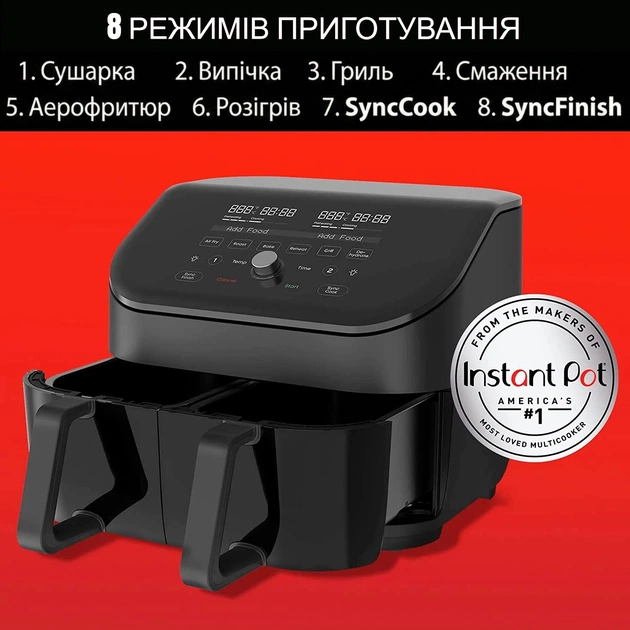 Мультипіч Instant Vortex Plus Double Basket ClearCook - зображення 4