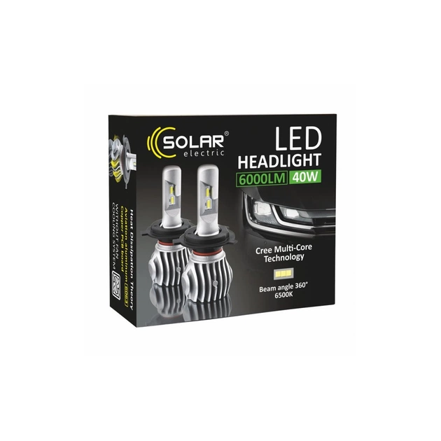 Автолампа SOLAR H4 12/24V 6500K 6000Lm 50W Cree Chip 1860 (8604) - изображение 5