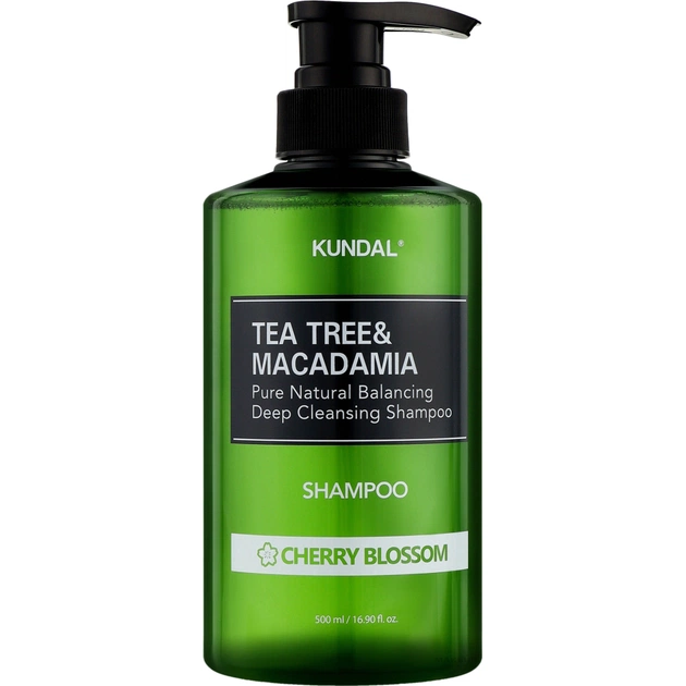 Шампунь Kundal Tea Tree & Macadamia Deep Cleansing Shampoo Cherry Blossom 500 мл (8809693252794) - зображення 1